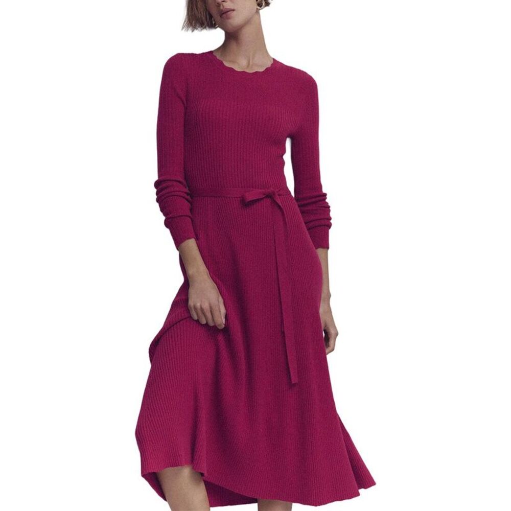Boden Womens  Isobel Knitted Midi Dress, Red